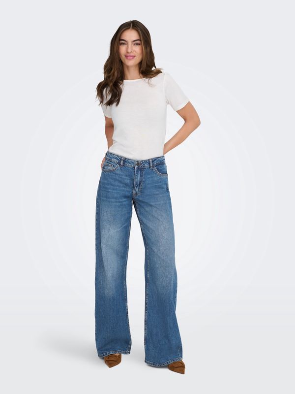 JDY Ruby Mid Waist Wide Jeans – Middenblauw