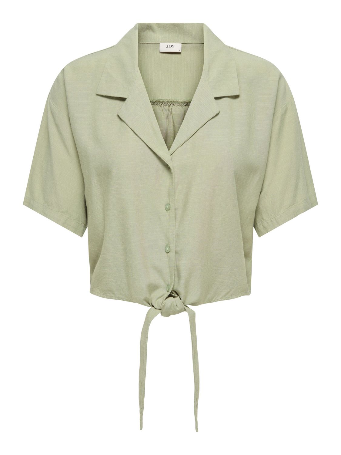 JDY Shirt Caya Linen S/S Knot, Kleur: Laurel Oak, Maat: S