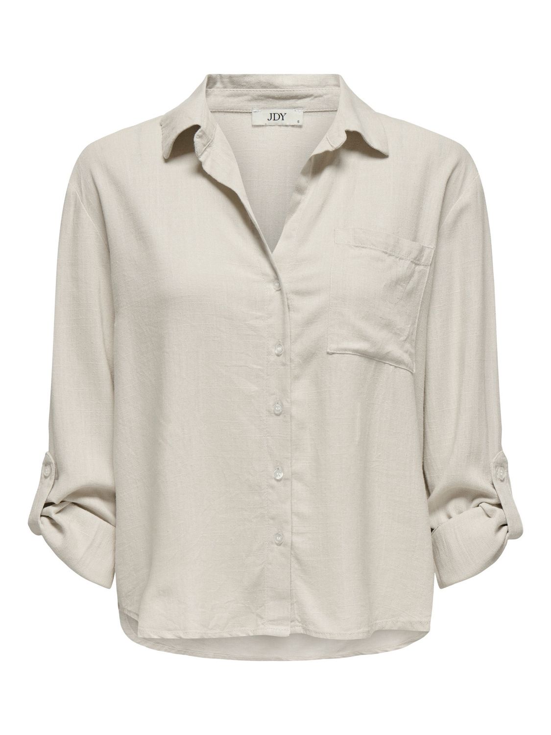 JDY Blouse Caya Linen Loose L/S, Kleur: Moonbeam, Maat: S