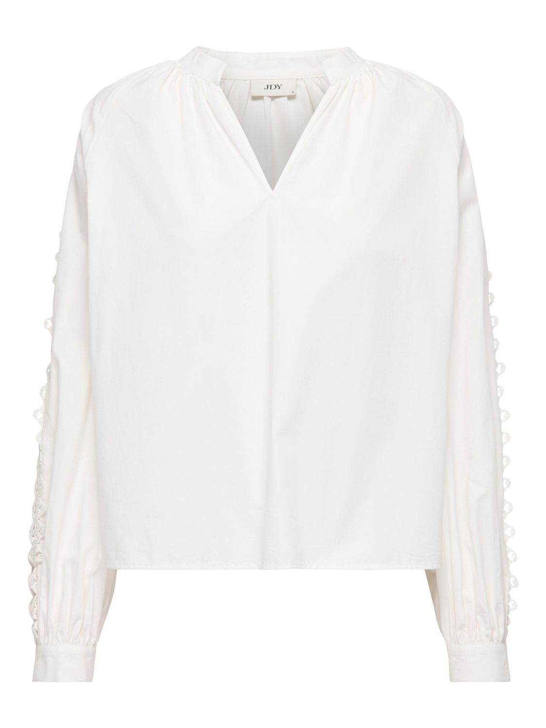 JDY Sally Lange Mouw Top – Geweven met Kant JDY Sally Lange Mouw Top – Geweven met Kant, Kleur: White, Maat: S
