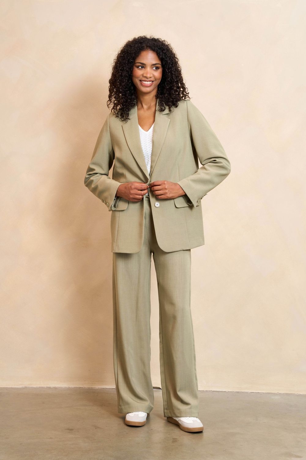 Lofty Manner Charly Blazer – Groen, Kleur: Light green, Maat: XS
