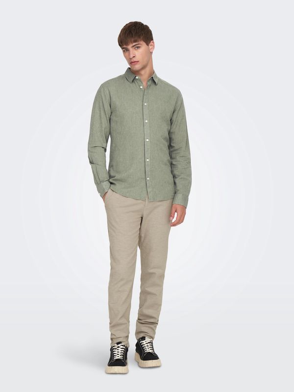 Only & Sons Overhemd Onscaiden Solid Linen Blend – Swamp Only & Sons Overhemd Onscaiden Solid Linen Blend – Swamp