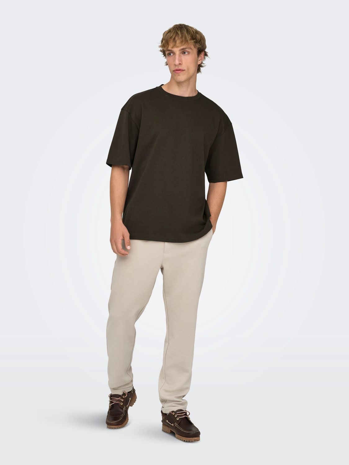 Only &amp; Sons T-shirt Onscaspian Airflex – Demitasse, Kleur: Demitasse, Maat: L