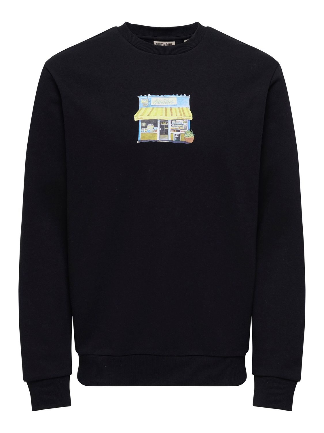 Only &amp; Sons ONSCERES Tuk Tuk Crew Neck Sweater – Zwart, Kleur: Black, Maat: L
