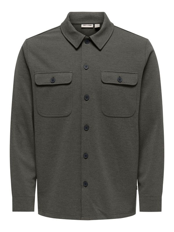 Only &amp; Sons Overshirt New Kodyl - Grey Pinstripe