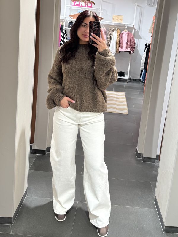 Queen Hearts Wide Leg Jeans – Wit