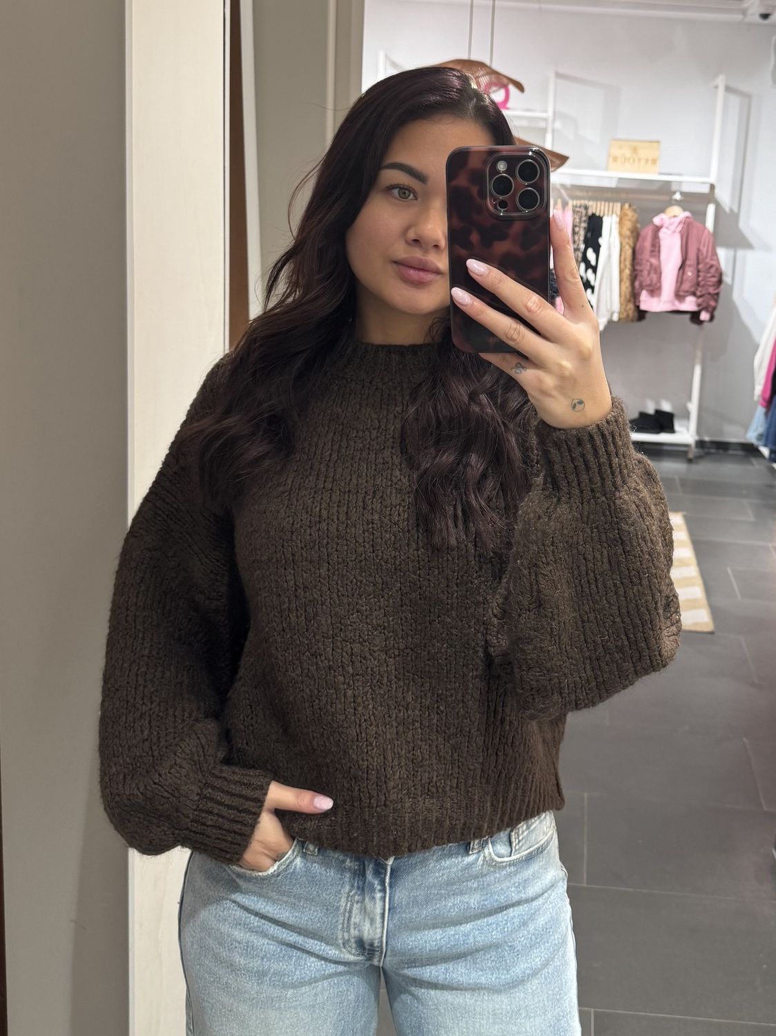 Ambika Trui Amira – Bruin, Kleur: Bruin, Maat: one size