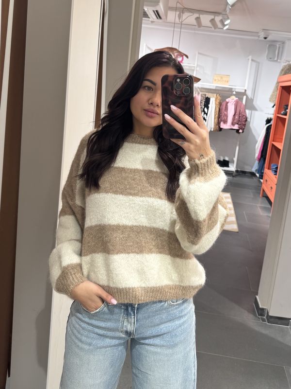 Ambika Ana Trui – Beige / Wit Gestreept