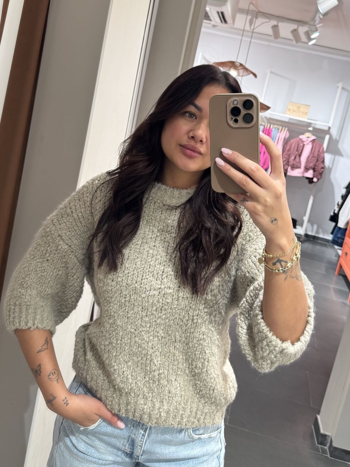 Ambika Trui Andrina – Beige, Kleur: beige, Maat: one size