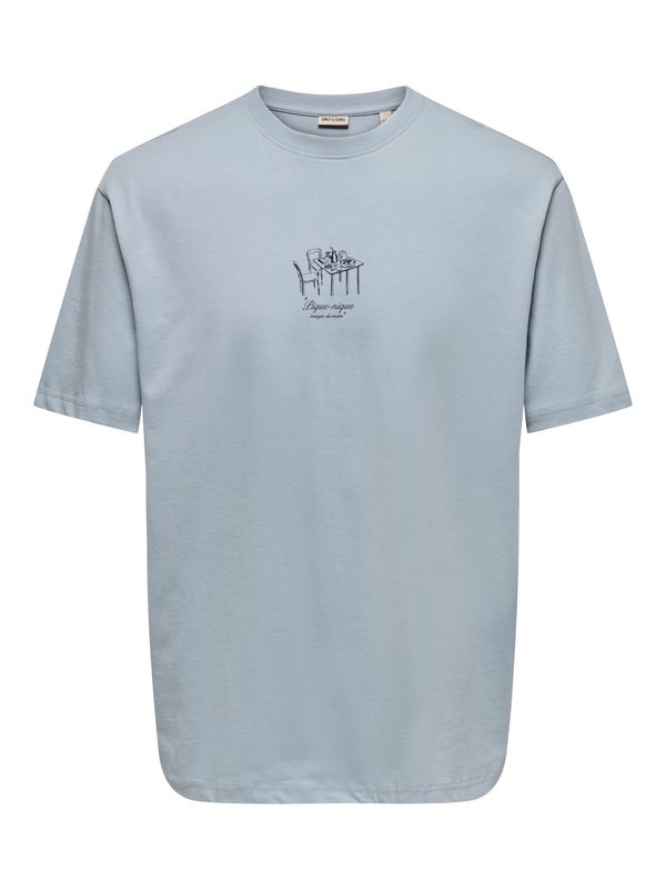 Only & Sons ONSFRED Du Martin T-shirt – Blauw Only & Sons ONSFRED Du Martin T-shirt – Blauw