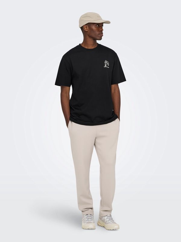 Only & Sons ONSFRED Life Foodie T-shirt – Zwart Only & Sons ONSFRED Life Foodie T-shirt – Zwart