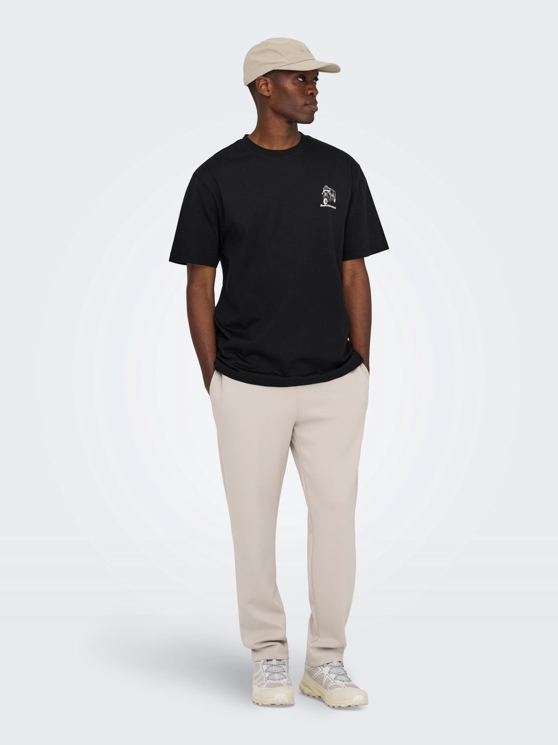 Only &amp; Sons ONSFRED Life Foodie T-shirt – Zwart, Kleur: Black, Maat: L