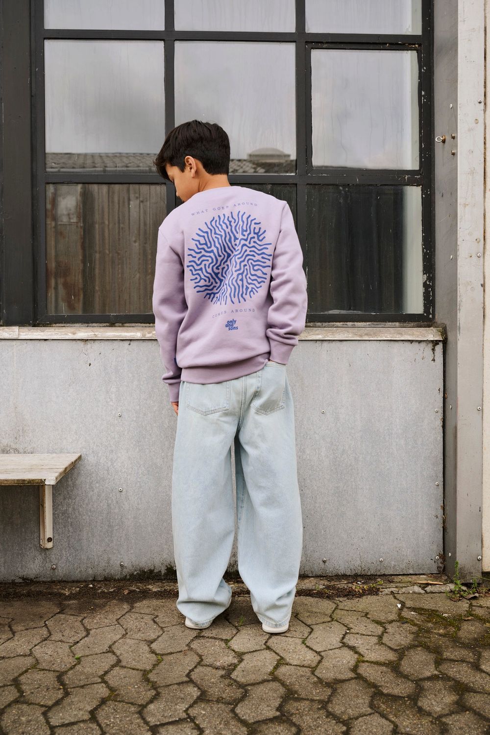 Only &amp; Sons Junior Sweater Ceres Cell – Lavender, Kleur: Lavender Gray CELL LAVENDER, Maat: 146/152