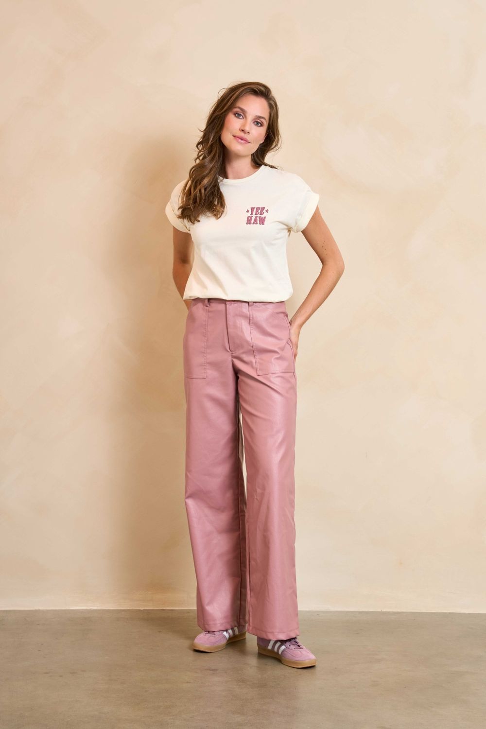 Lofty Manner T-shirt Omera– Ecru, Kleur: Ecru, Maat: XS