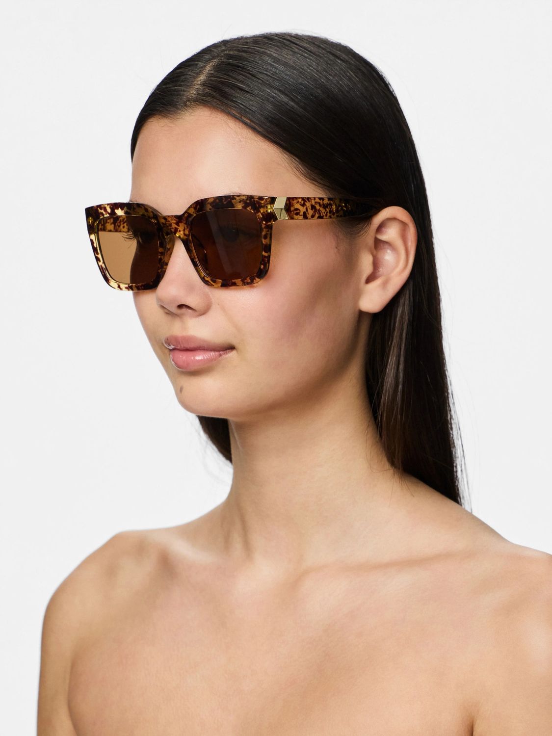 Pieces Zonnebril Balla – Bruin, Kleur: Brown Sugar Turtle, Maat: ONE SIZE