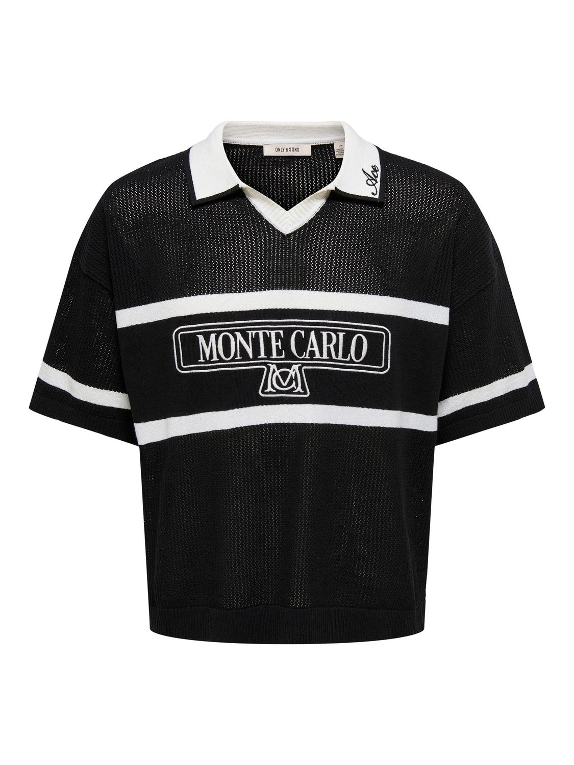 Only &amp; Sons Onsace Life Split Neck – Black, Kleur: Black, Maat: L