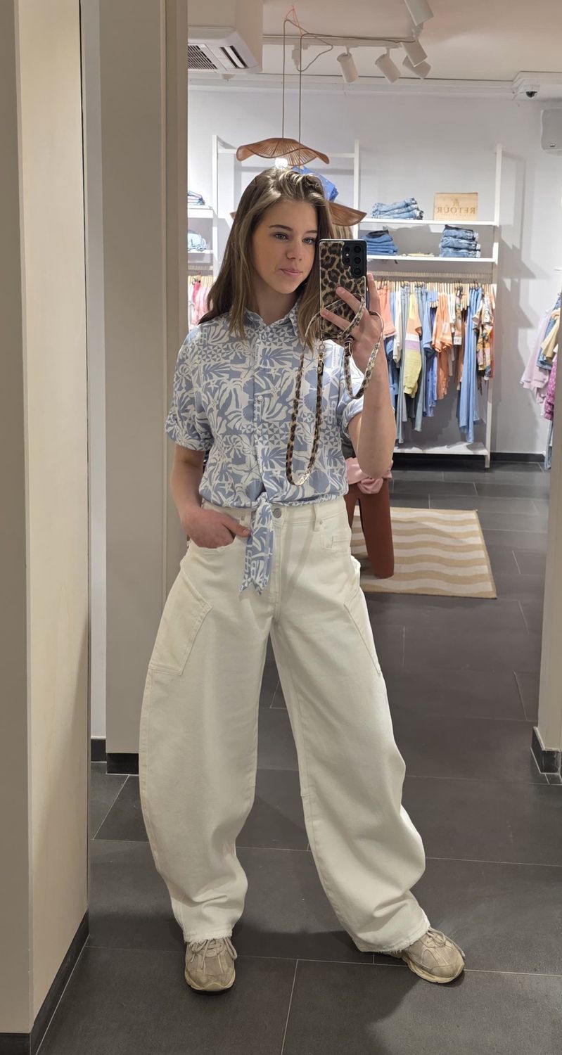 Queen Hearts Ballon Jeans – Wit, Kleur: off white, Maat: S
