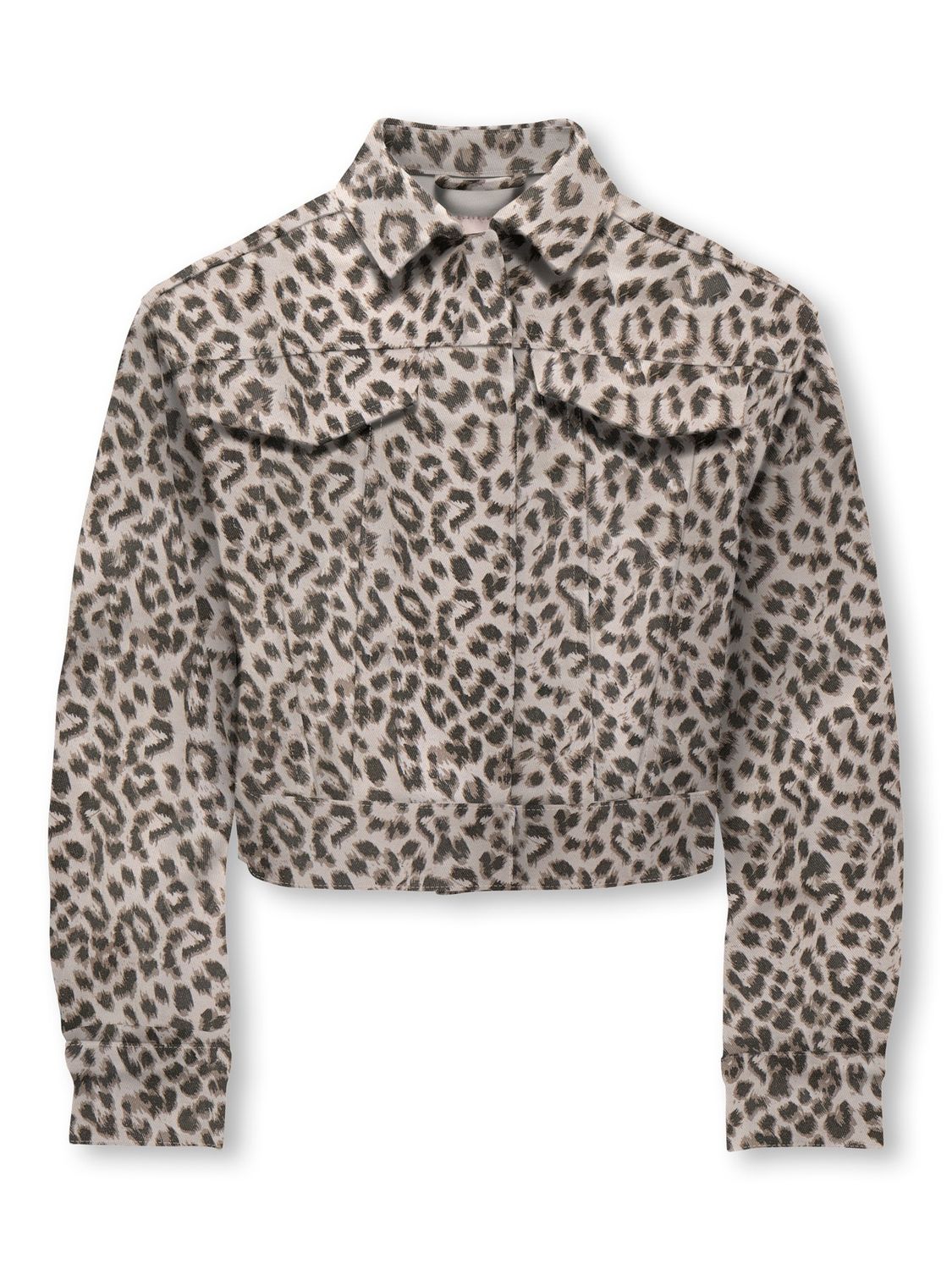Only Girls Jas Koganlie-Animal, Kleur: Silver Lining Washed Leo, Maat: 128