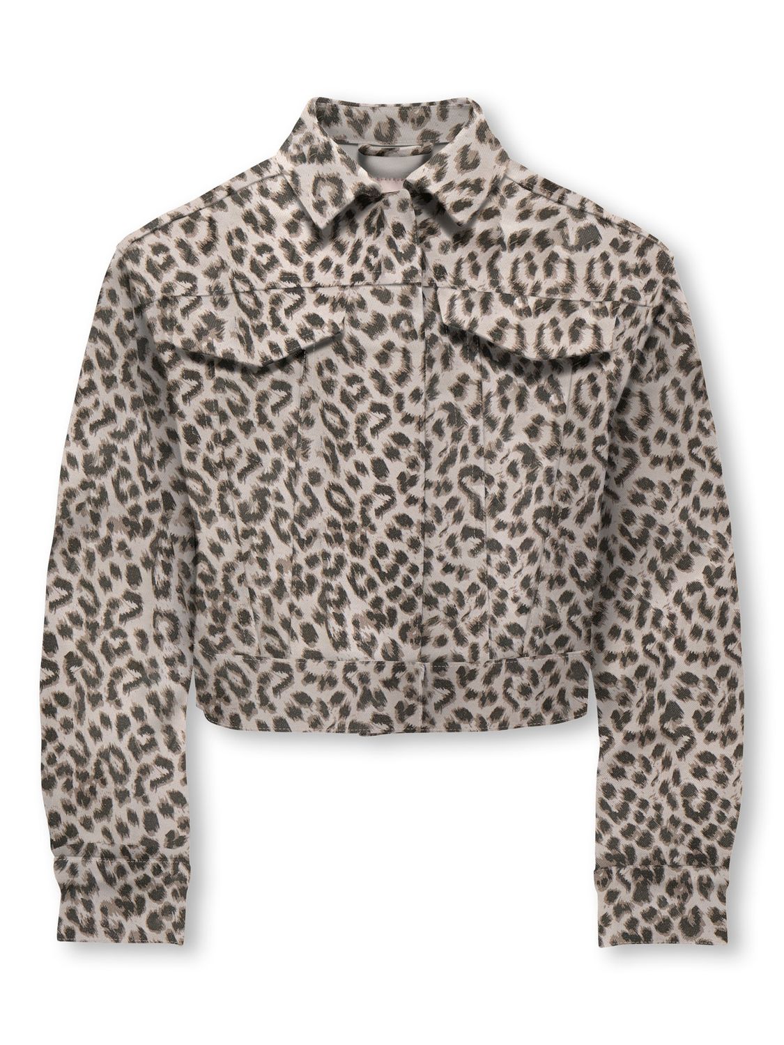 Only Girls Jas Koganlie-Animal, Kleur: Silver Lining Washed Leo, Maat: 128