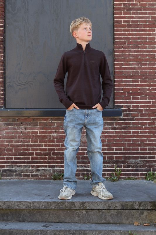 Retour Zip Sweater Charles - Chocolat