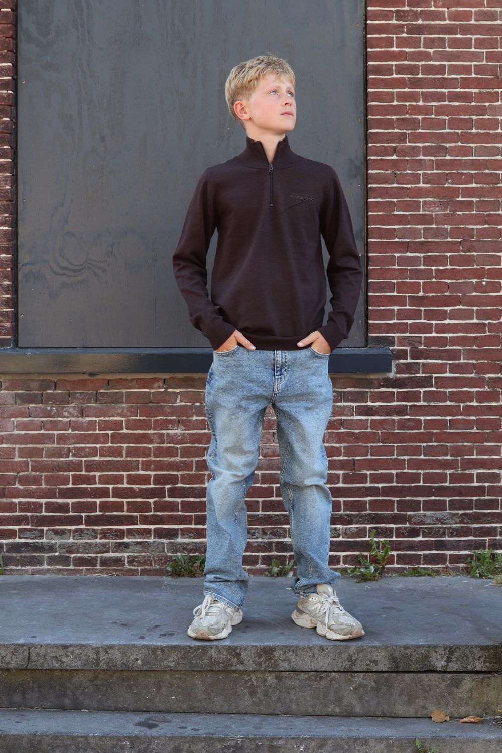 Retour Zip Sweater Charles - Chocolat, Kleur: chocolat, Maat: 11/12