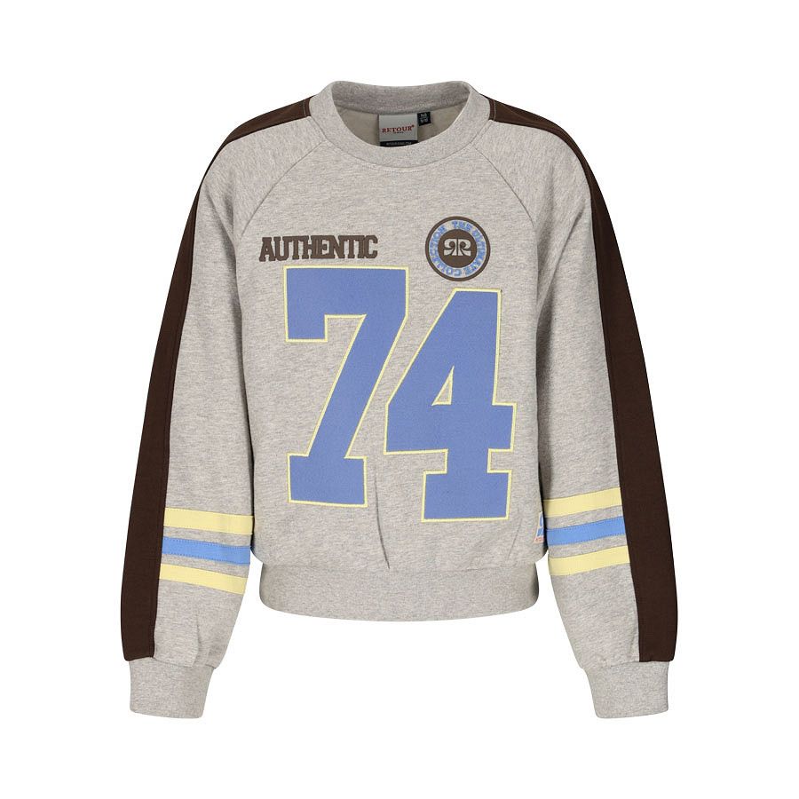 Retour Sweater Mendy - Mid Grey Melange, Kleur: mid grey melange, Maat: 11/12