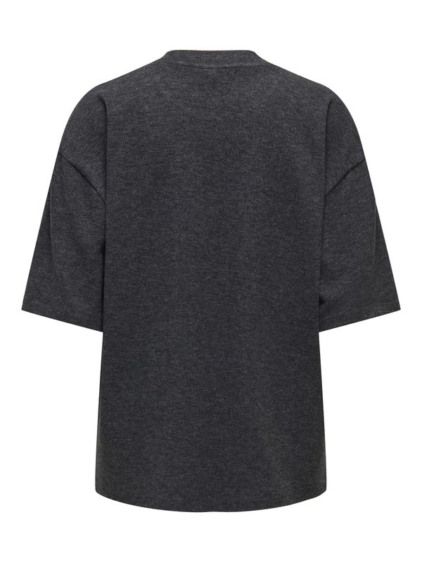 JDY Short Sleeve O-Neck Top Vita Life Jrs Dia - Dark Grey Melange