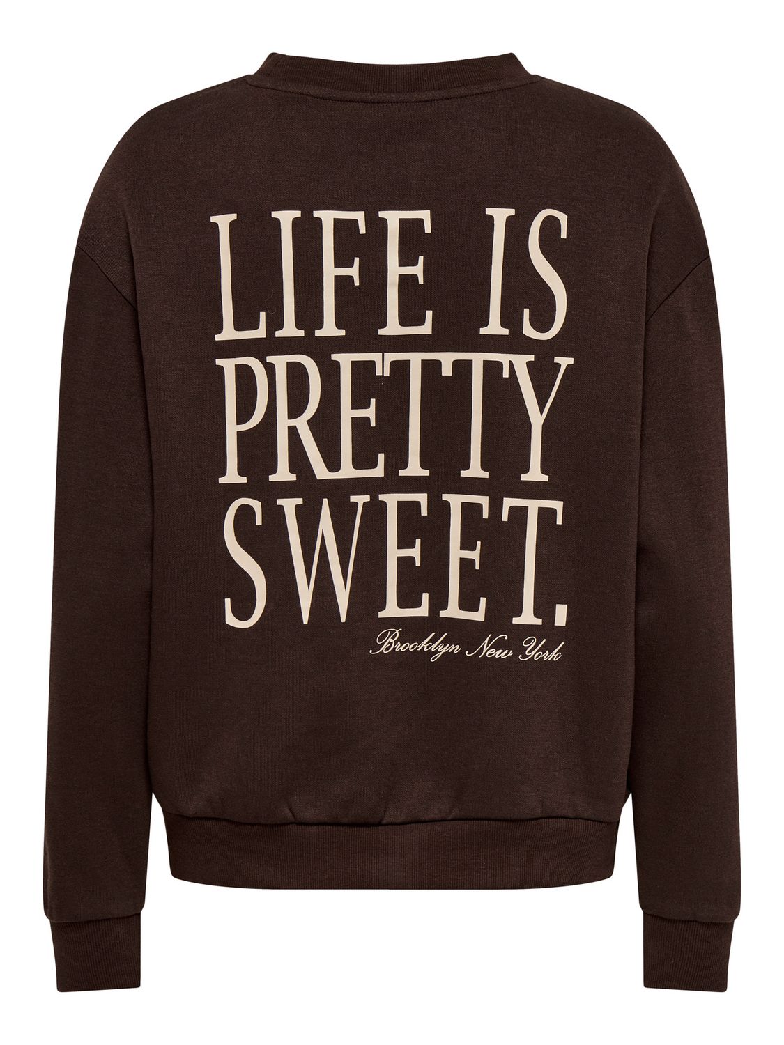 JDY Long Sleeve Textured Sweatshirt Nanna Life Jrs Dia - Coffee Bean, Kleur: Coffee Bean, Maat: XS