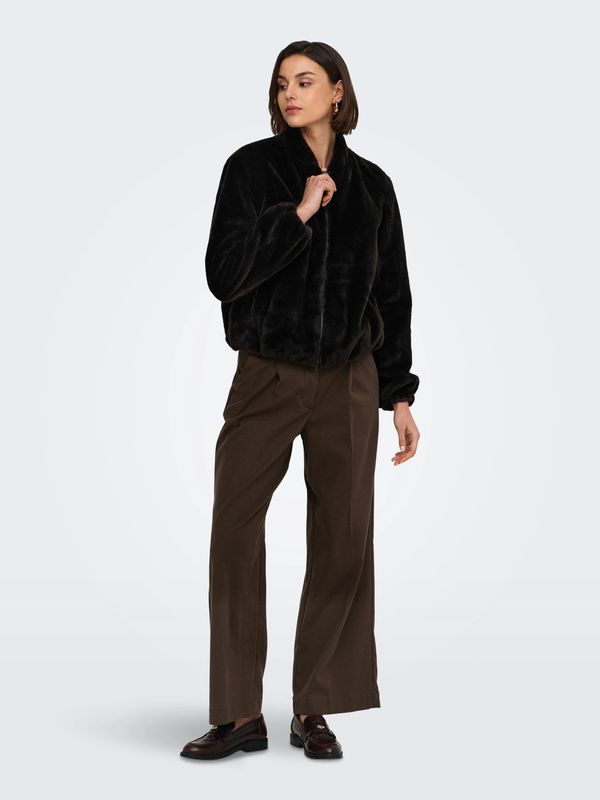 JDY Faux Fur Balloon Jacket Macy  - Chocolate Torte G