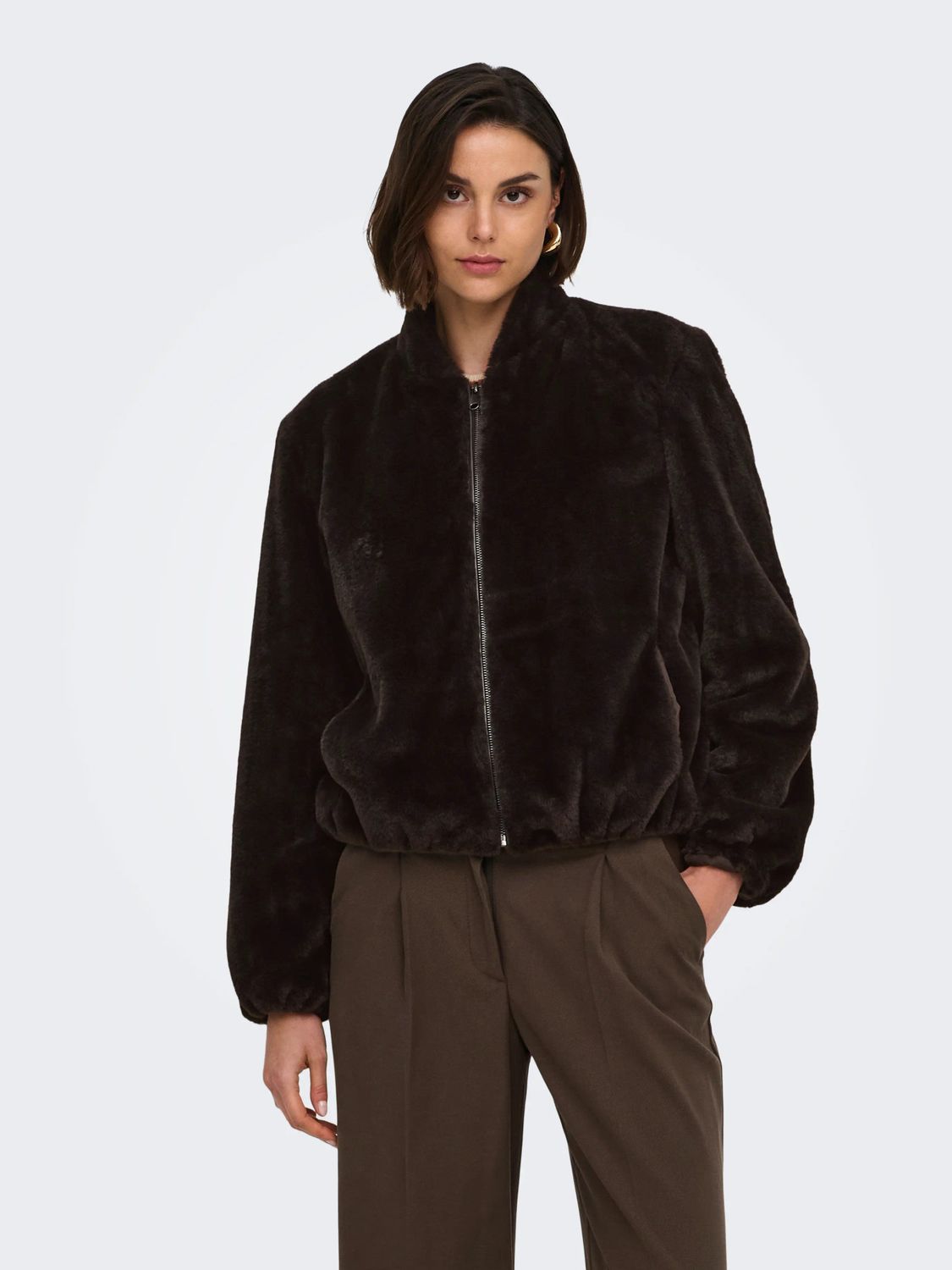 JDY Faux Fur Balloon Jacket Macy  - Chocolate Torte G, Kleur: Chocolate Torte G, Maat: S