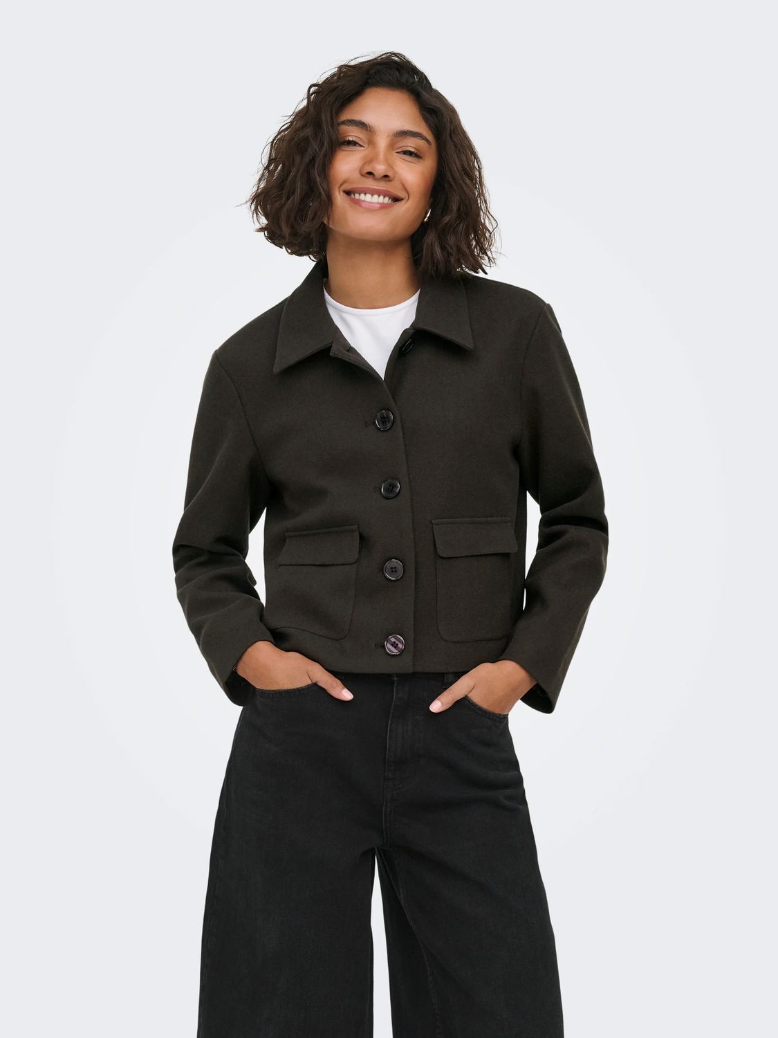 JDY Short Jacket Callie OTW HAB - Chocolate Torte, Kleur: Chocolate Torte, Maat: L