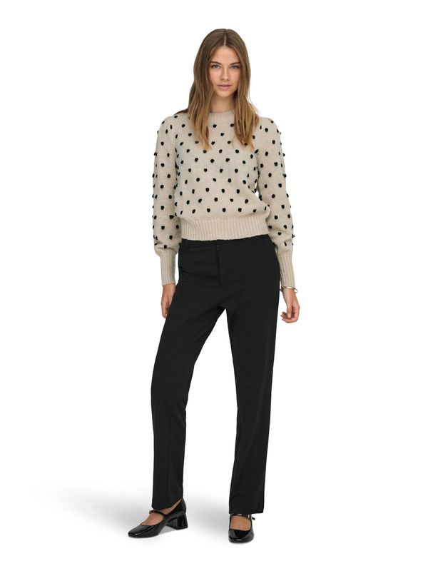 JDY Long Sleeve O-Neck Puff Sleeve Knit Pullover Sigrid Life - Cement W. BL