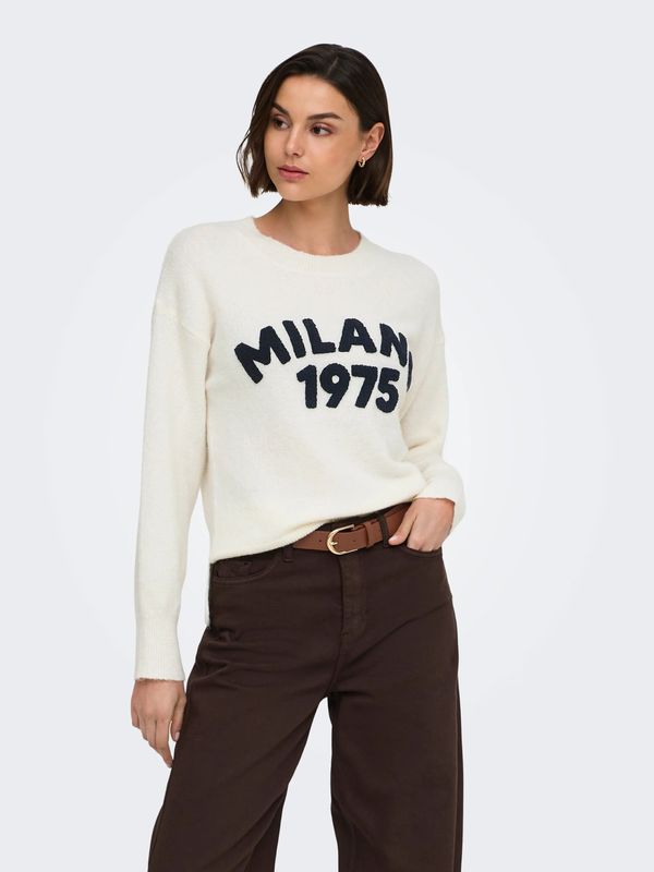JDY Long Sleeve O-Neck Knit Pullover Ciao - Cloud Dancer