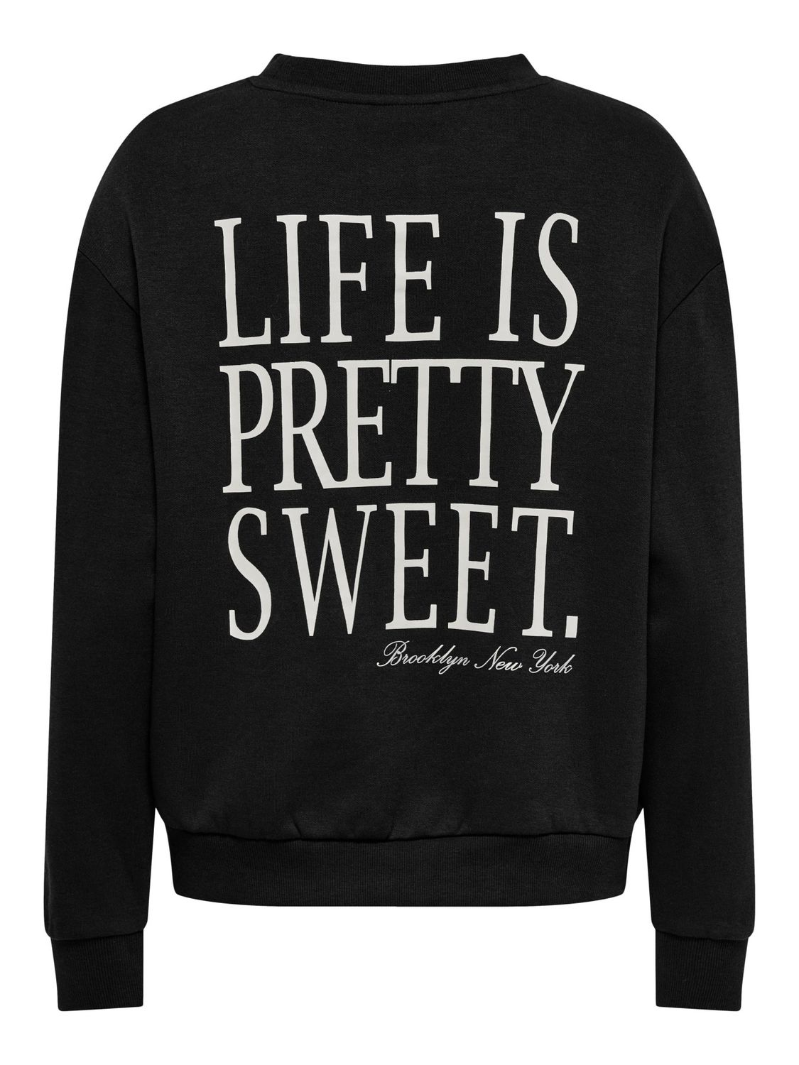 JDY Long Sleeve Textured Sweatshirt Nanna Life Jrs Dia - Black, Kleur: Black, Maat: XS