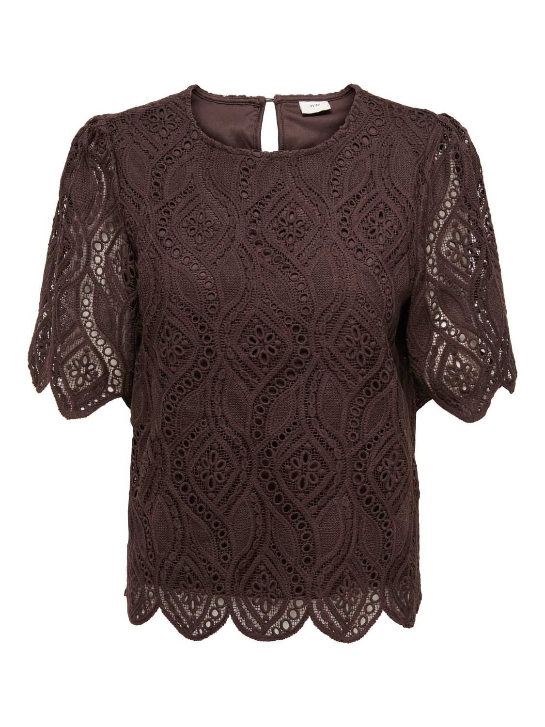 JDY Lace Top Gilda -Coffee Bean, Kleur: Coffee Bean, Maat: S