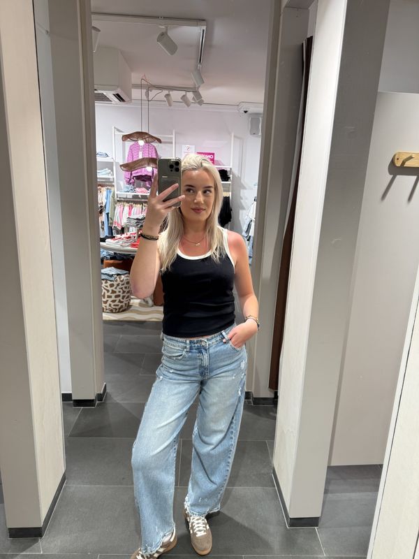 Queen Hearts-Wide leg  jeans streep