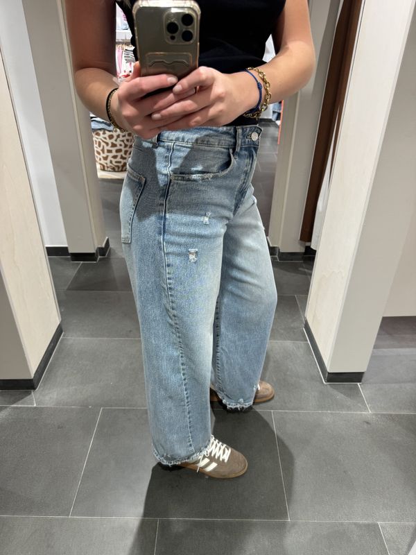 Queen Hearts-Wide leg  jeans streep