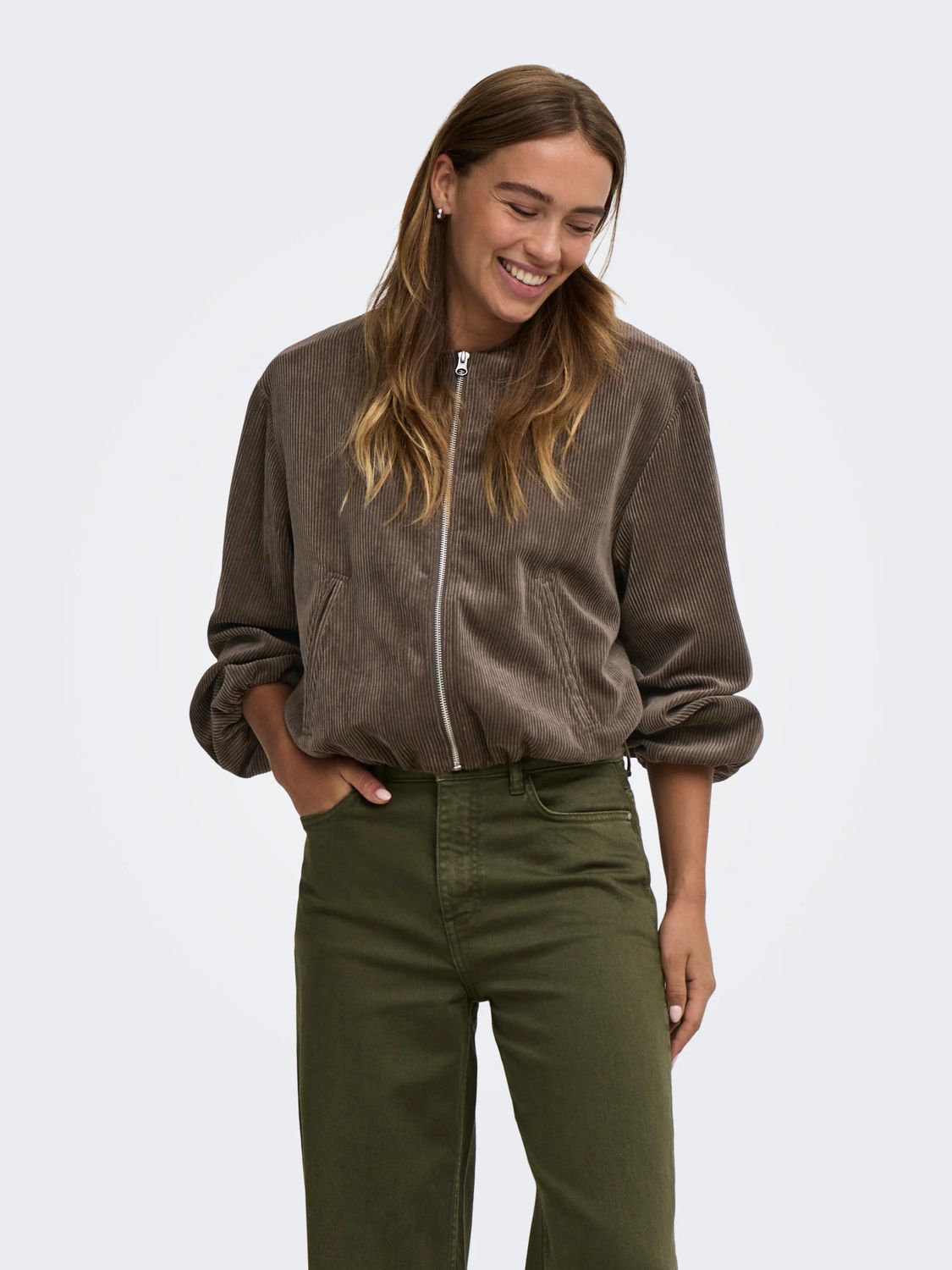 JDY Corduroy Balloon Jacket Alba - Chocolate Brown, Kleur: Chocolate Brown METAL SILVER, Maat: S