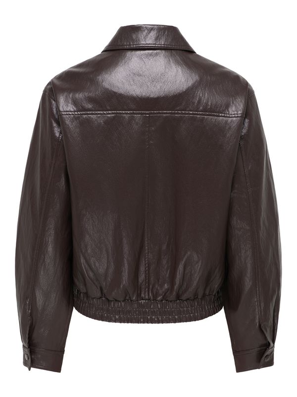 JDY Faux Leather Jacket Abby  - Chocolate Torte