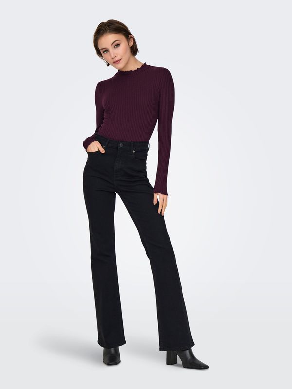 JDY High Neck Long Sleeve Top Fransiska Jr - Winetasting
