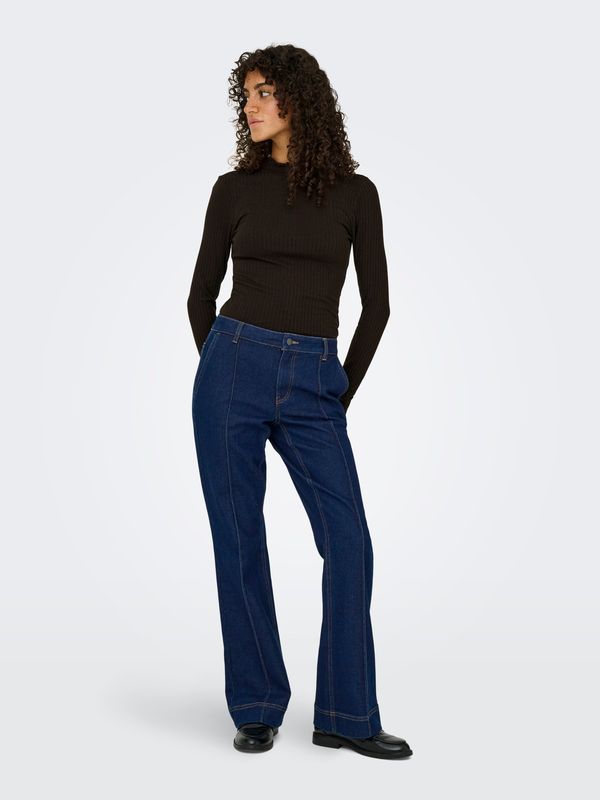 JDY High Neck Long Sleeve Top Fransiska Jr - Black Coffee