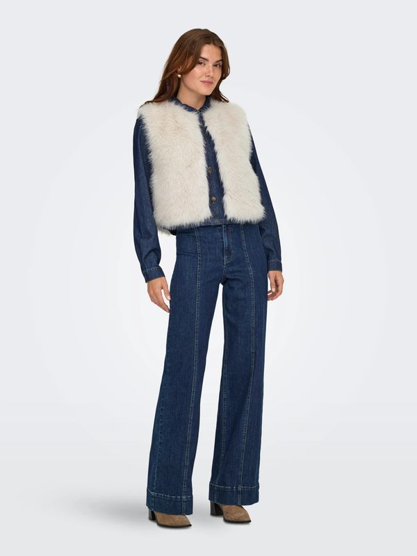 JDY Faux Fur Waistcoat Ora - Birch