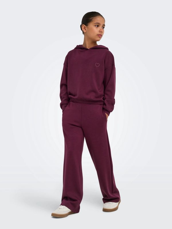 Only Girls Broek Ada-Nella Heart Pant - Fig Fig Emb.