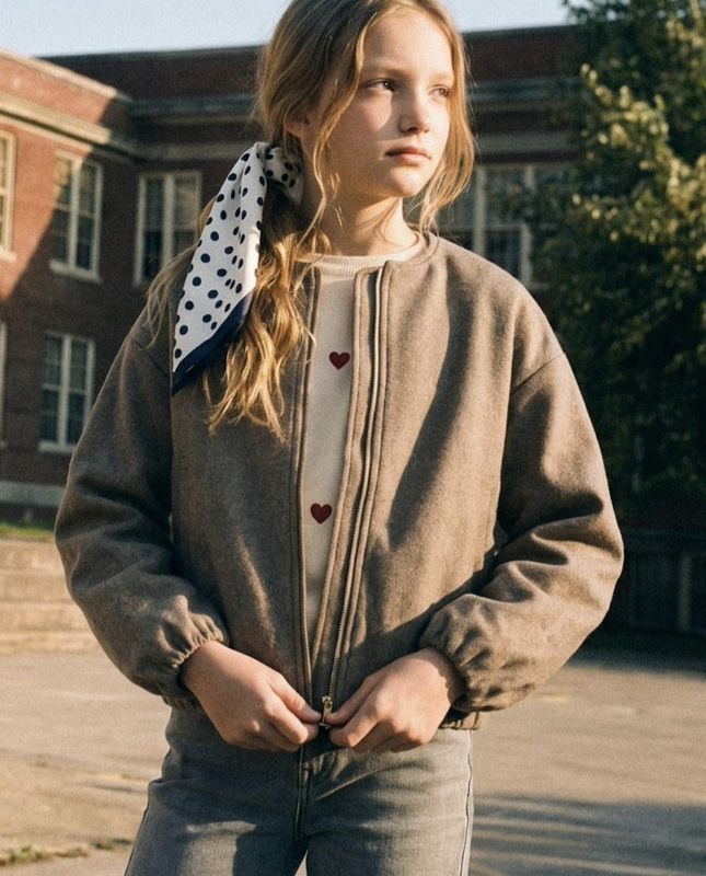 Only Girls Short Bomber Adina Life - Taupe Gray