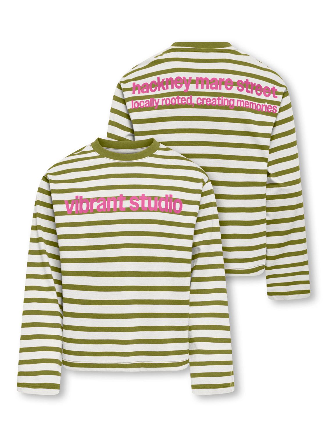 Only Girls Stripe Top Lida - Cloud Dancer Cardemom, Kleur: Cloud Dancer Cardemom Seed Print Vibrant/Fiji Flower, Maat: 158/164