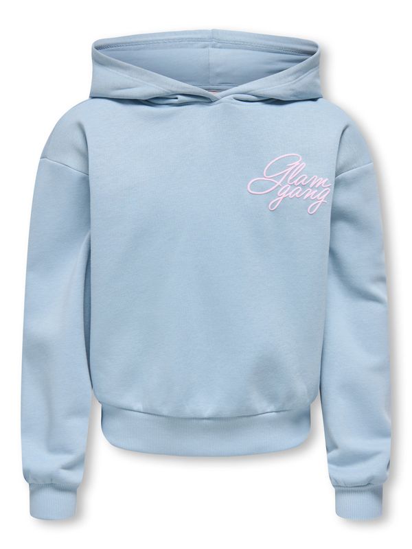 Only Girls Hoodie Tienna Printed - Dusty Blue