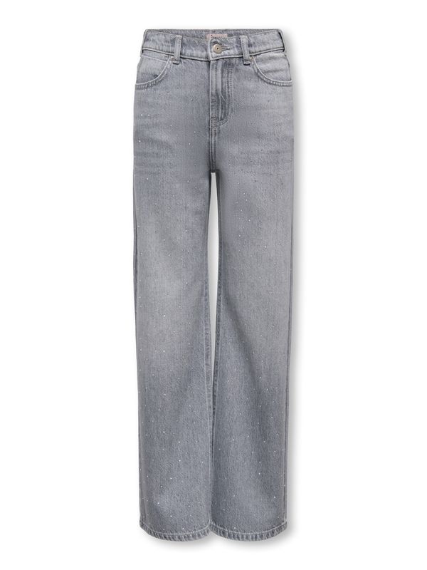 Only Girls Wide Denim Cobain - Light Grey