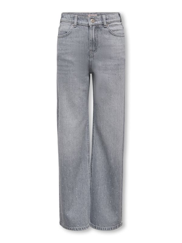 Only Girls Wide Denim Cobain - Light Grey