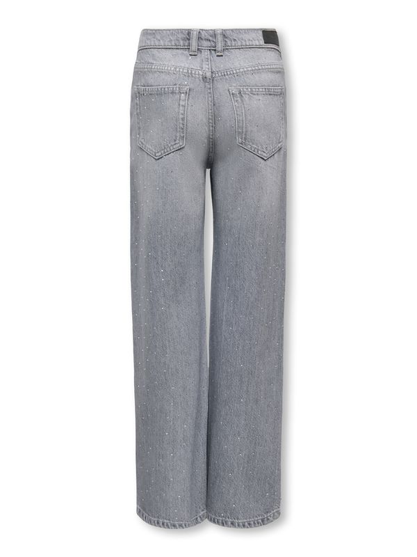 Only Girls Wide Denim Cobain - Light Grey