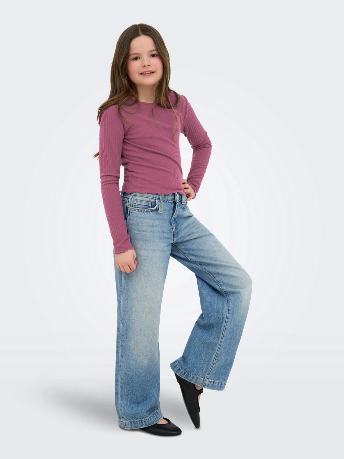 Only Girls O-Neck Top Nella - Grape Nectar, Kleur: Grape Nectar, Maat: 134/140